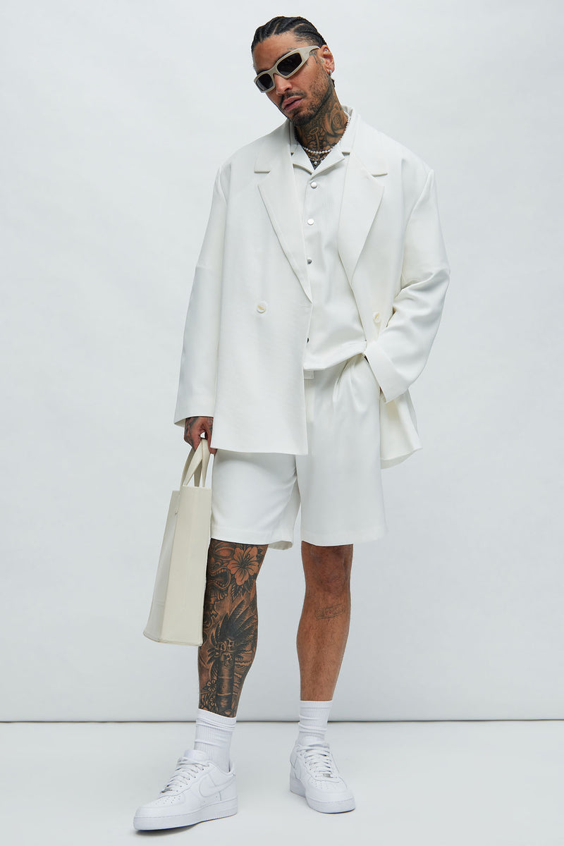 Anchor Double Breasted Suit Jacket - Off White