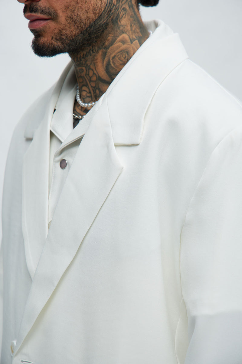 Anchor Double Breasted Suit Jacket - Off White