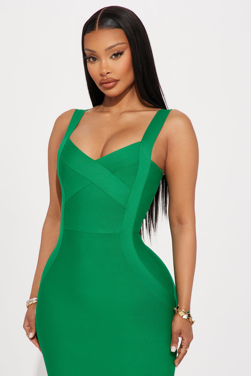 Elise Bandage Midi Dress - Kelly Green