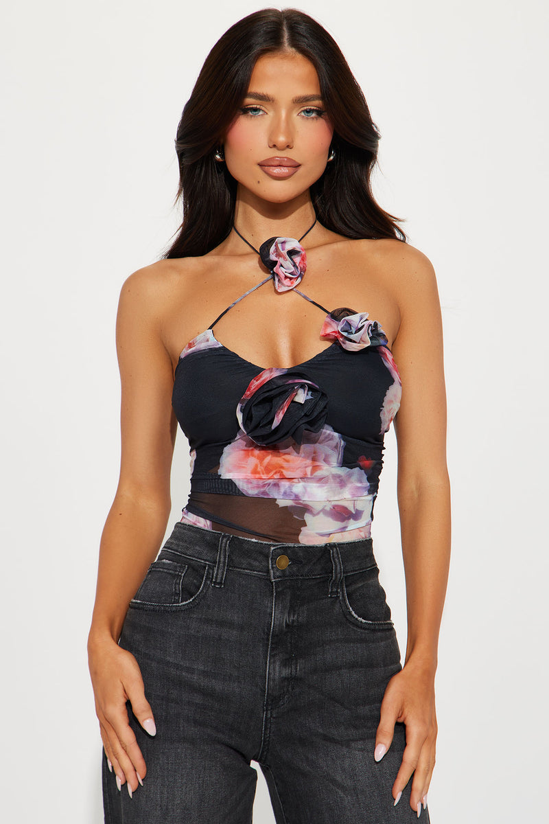 Black Mesh Bodysuit With Roses Embroidery Brick In The Wallflower See  Through Festival Top Small Medium Or Large - ShopperBoard