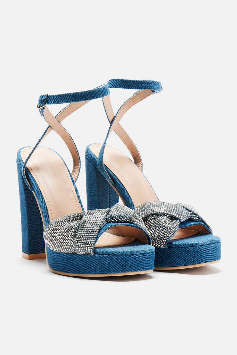 Yara Platform Flip Flops - Denim, Fashion Nova, Shoes