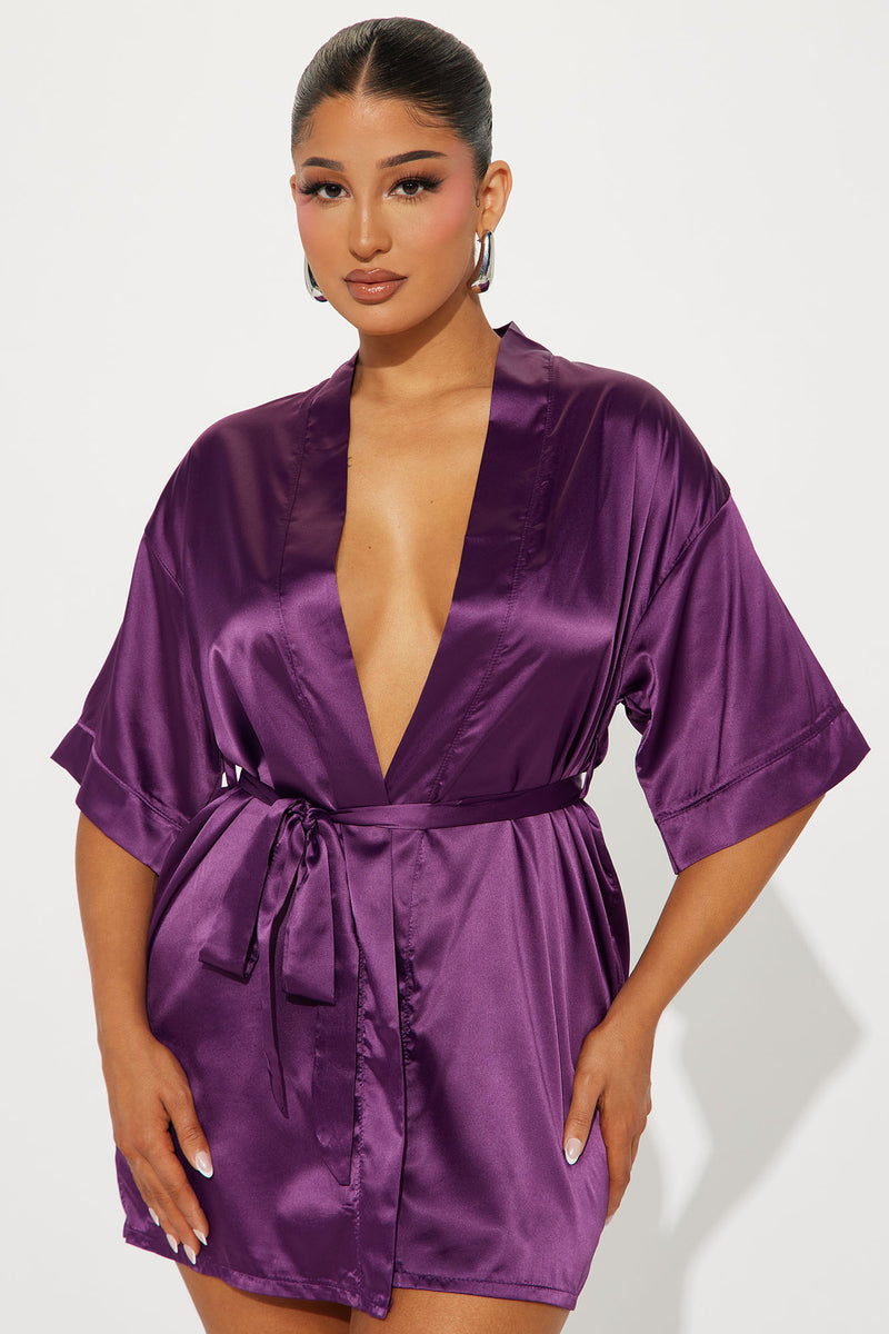 Getting Ready For You Satin Robe Purple Fashion Nova Lingerie And Sleepwear Fashion Nova 