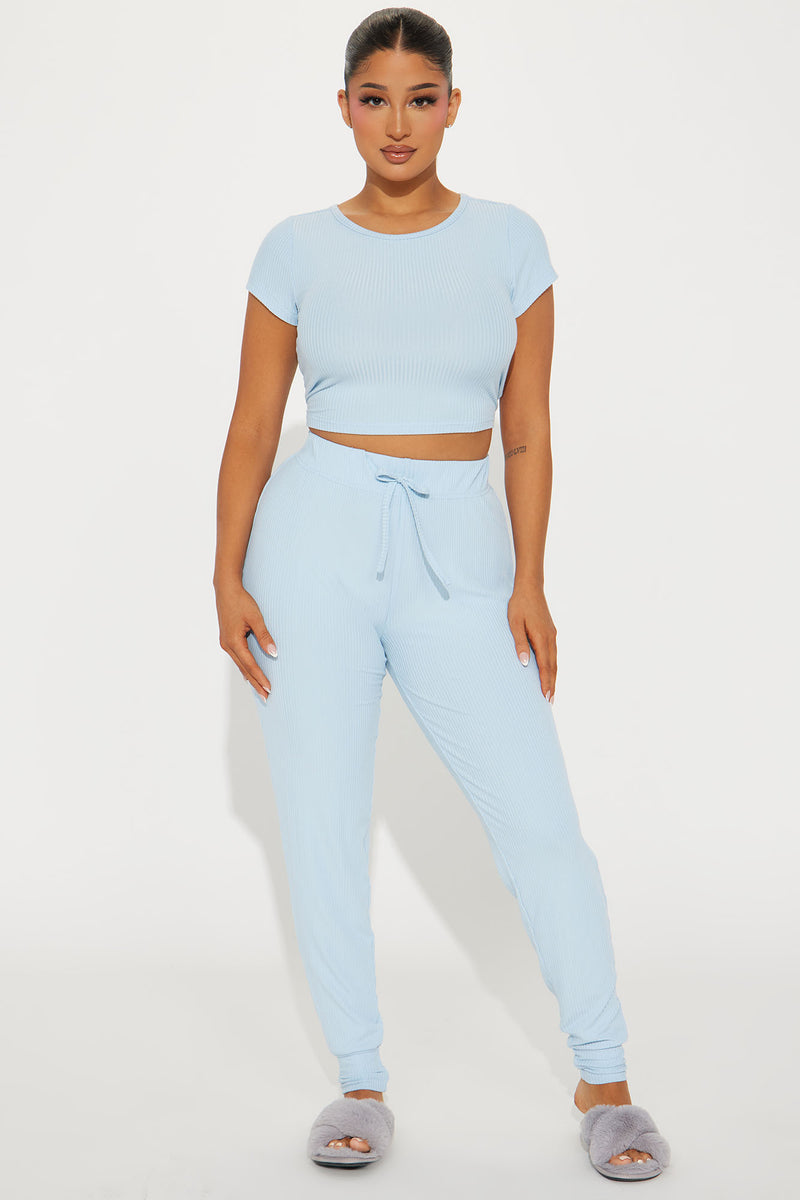  ELLENWELL Womens 2 Piece Set Quilted Long Sleeve Crop Top and  High Waist Jogger Pants Tracksuit (Blue-Medium) : Clothing, Shoes & Jewelry