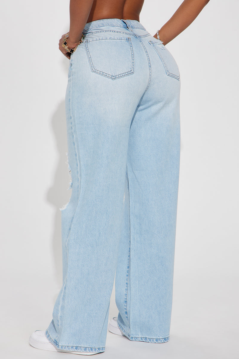 Gaslighter Wide Leg Ripped Jeans - Medium Wash, Fashion Nova, Jeans