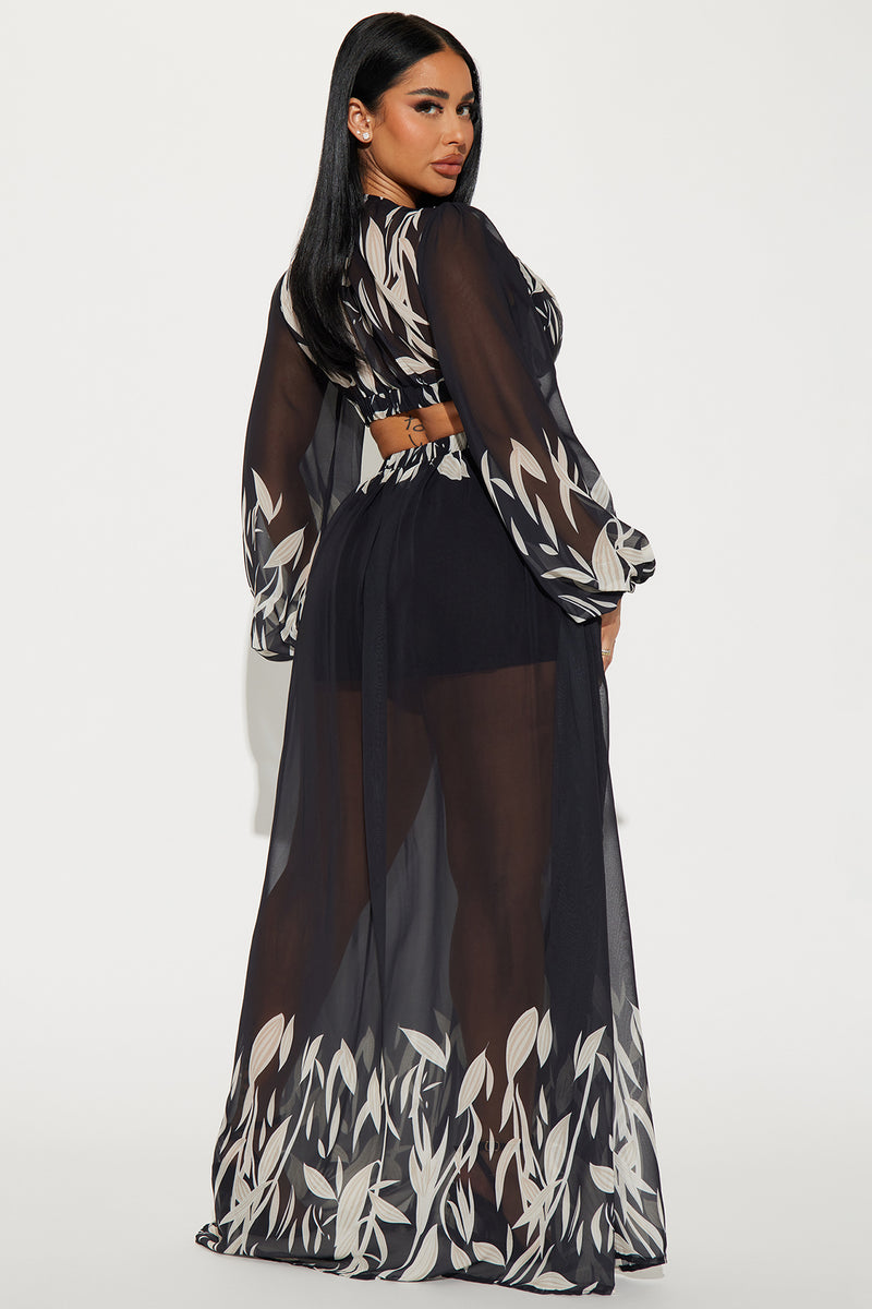 Kiana Tropical Maxi Dress - Black/combo, Fashion Nova, Dresses