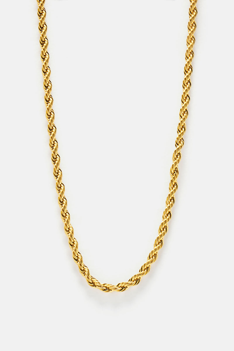 5mm Premium 20″ Rope Chain Necklace Gold Fashion Nova Mens Jewelry Fashion Nova