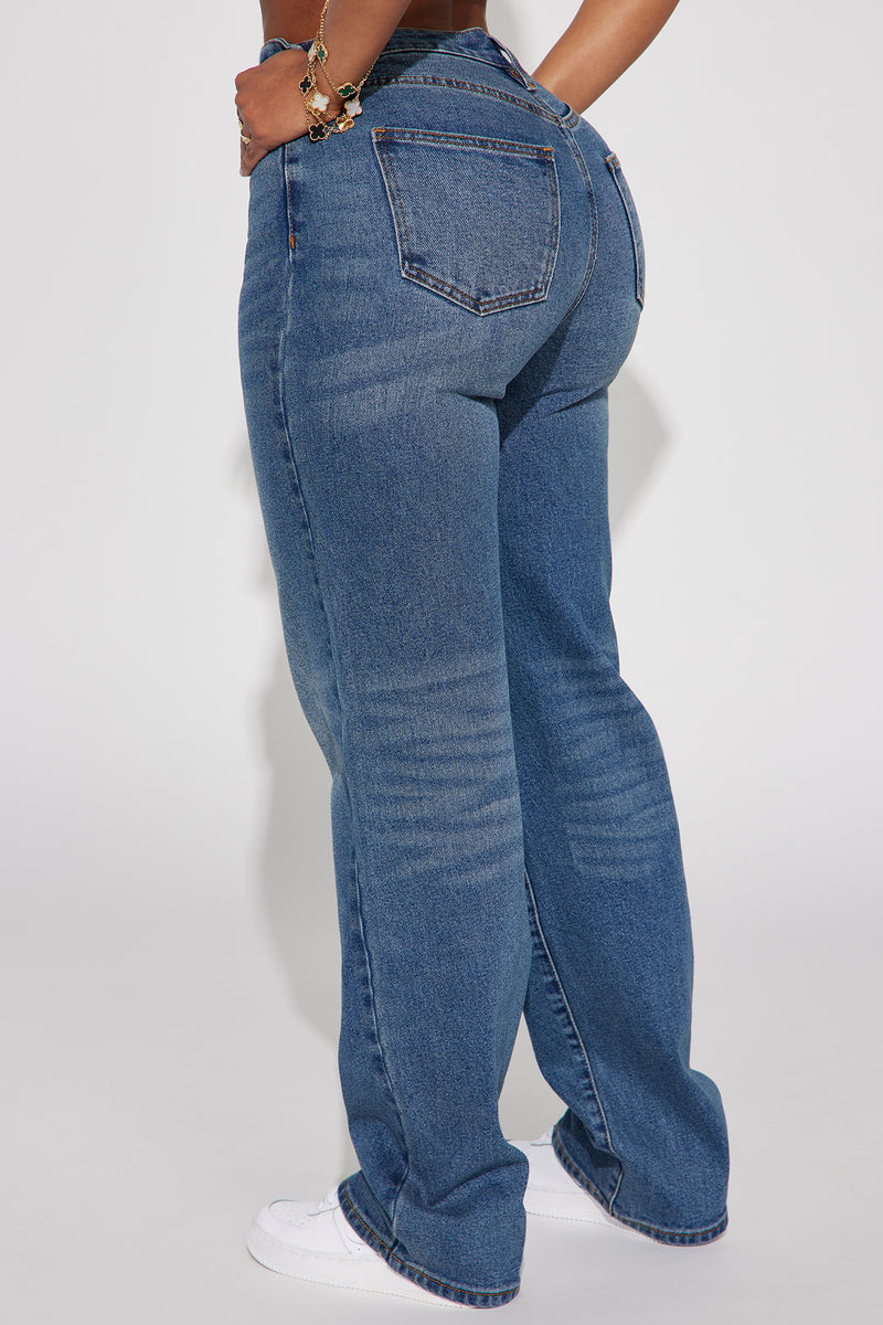 Much Deserved Patchwork Stretch Straight Leg Jeans - Medium Wash, Fashion  Nova, Jeans