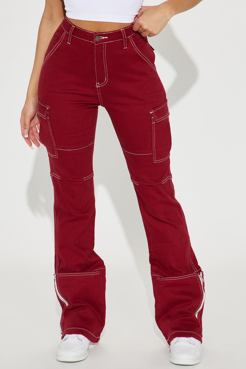 Camden Cargo Utility Jeans Raspberry Fashion Nova Jeans Fashion Nova 