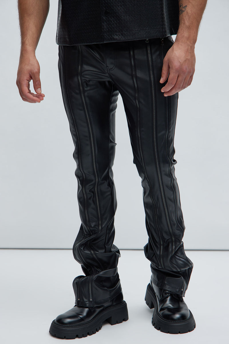 Montana Faux Leather Flare Pant - Black, Fashion Nova, Pants