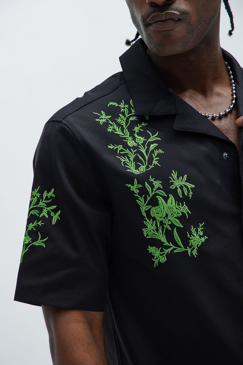 Alden Embroidered Shirt - Black
