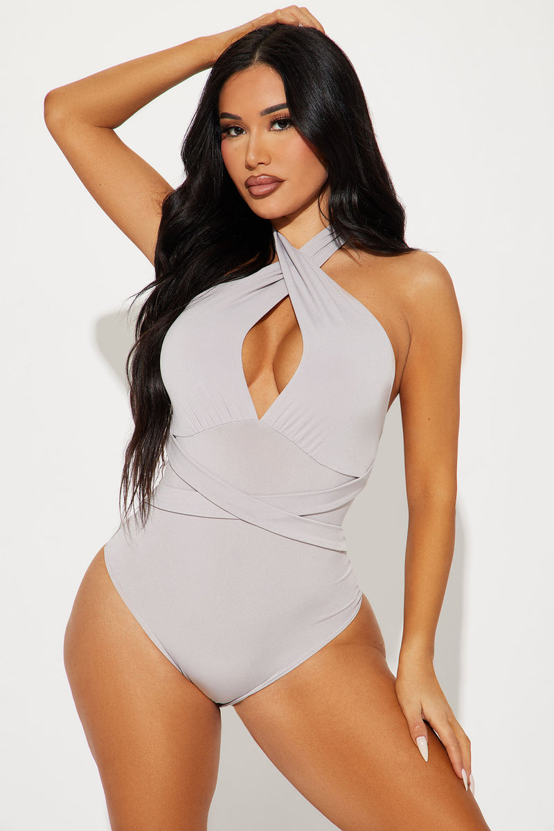 Miami Babe Bodysuit - Grey, Fashion Nova, Bodysuits