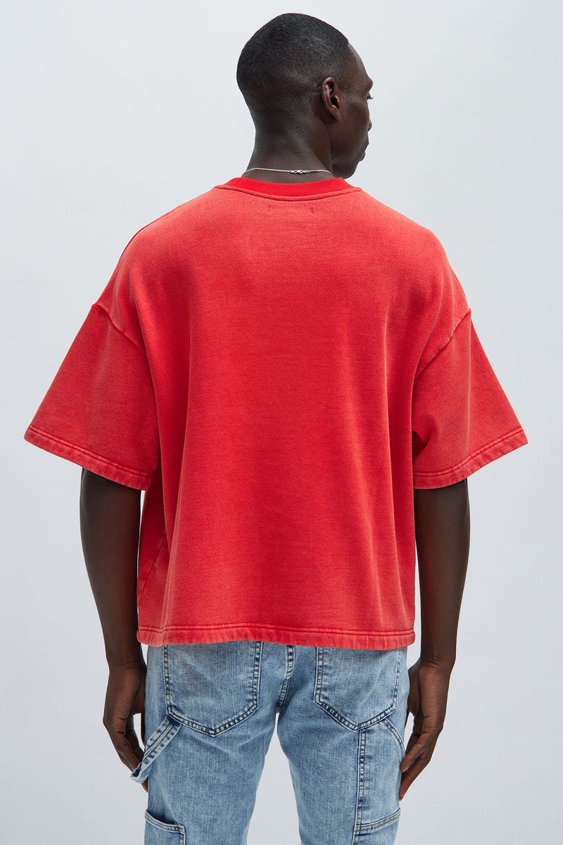 Nerdee's Red Banner Tee (Design 01) - Men's Lightweight Fashion Tee