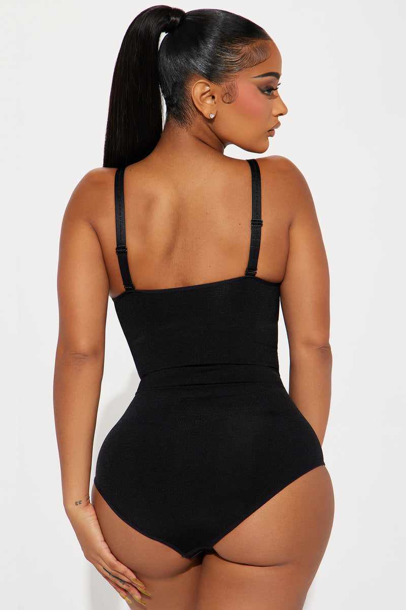 Stop And Stare Compression Shapewear Bodysuit - Black