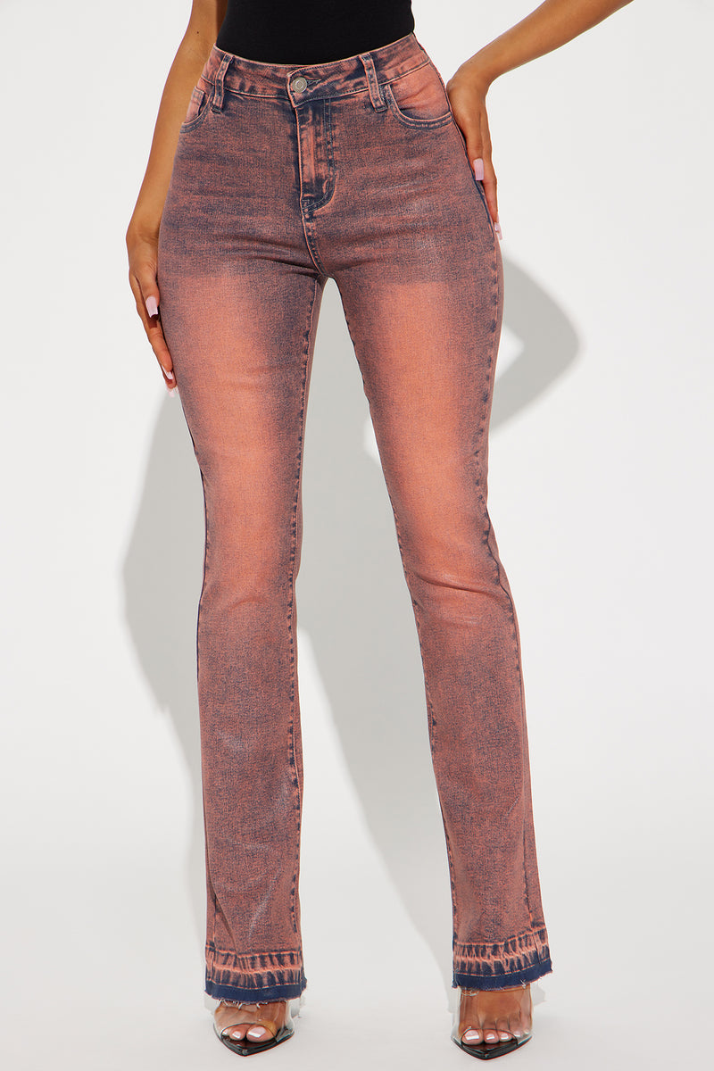 Always Influential Coated Stretch Bootcut Jeans - Pink