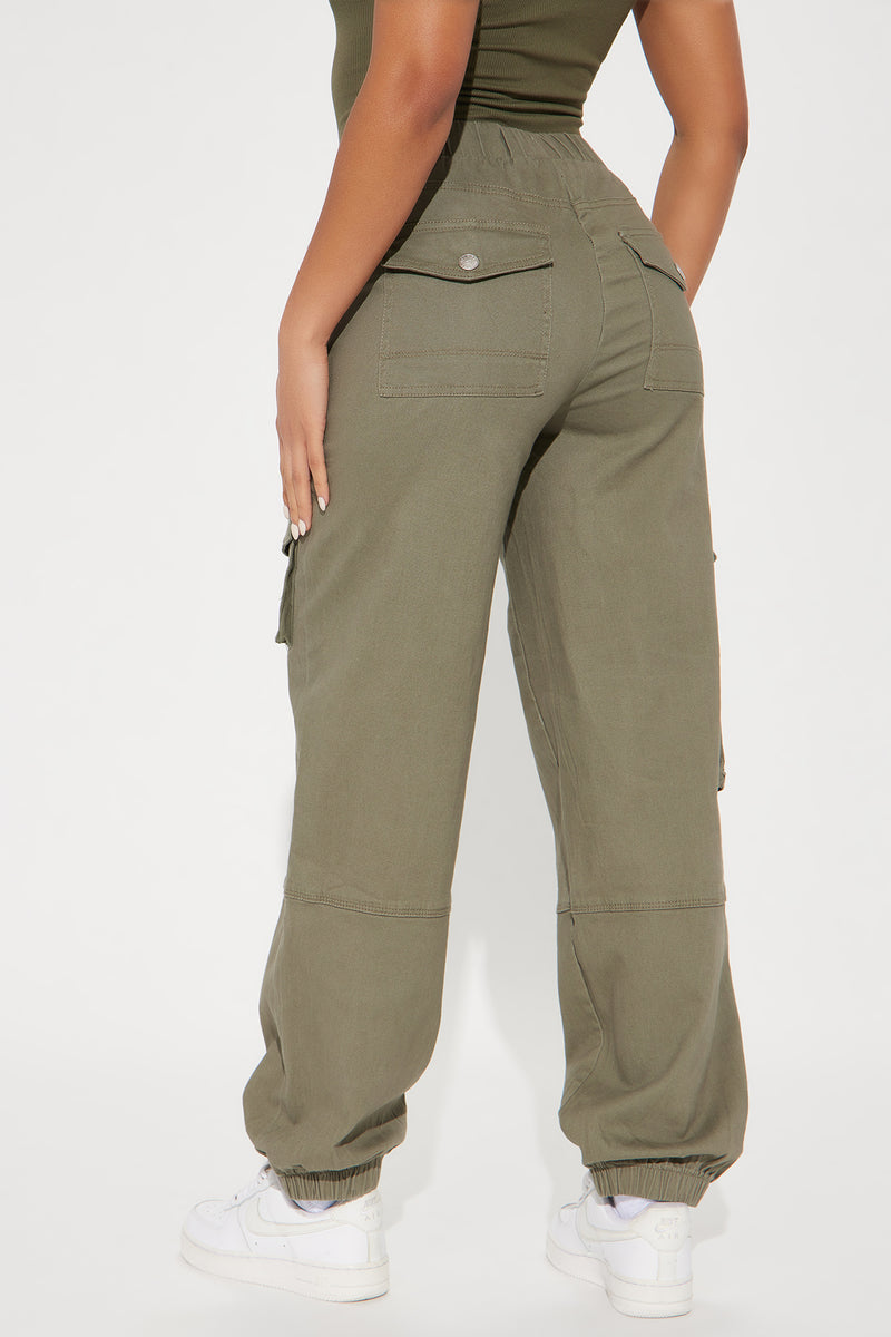 Pull My Strings Cargo Jogger - Olive, Fashion Nova, Pants