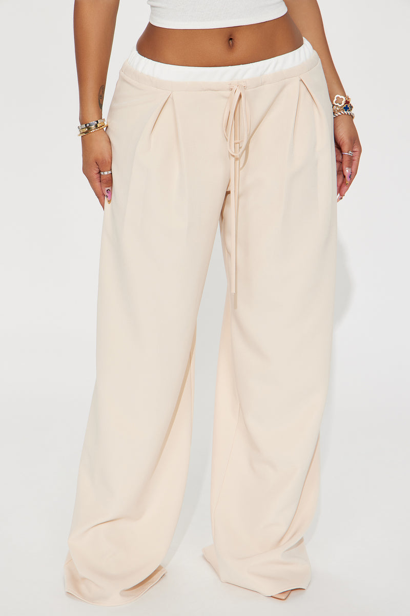 Take My Number Double Waistband Trouser - Stone