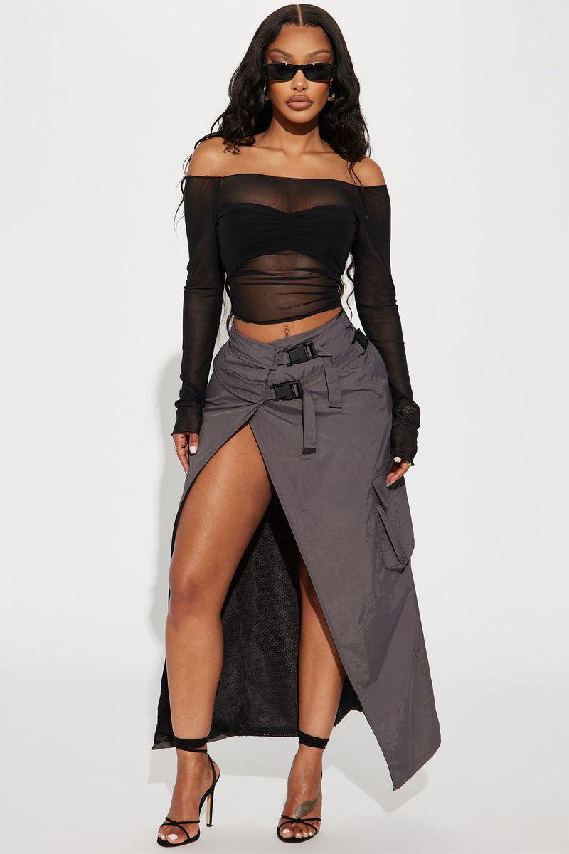 Myrah Long Sleeve Mesh Top - Black, Fashion Nova, Knit Tops