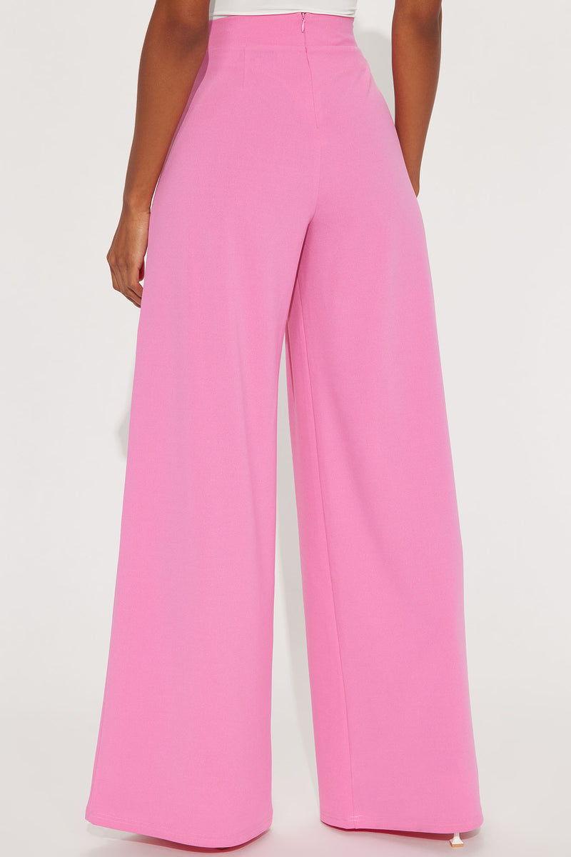 Pink Wide Leg Ankle Pant – IC Collection