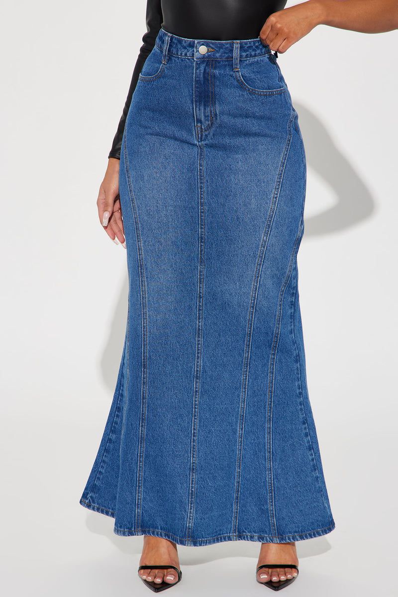 Ariel Denim Maxi Skirt - Dark Wash