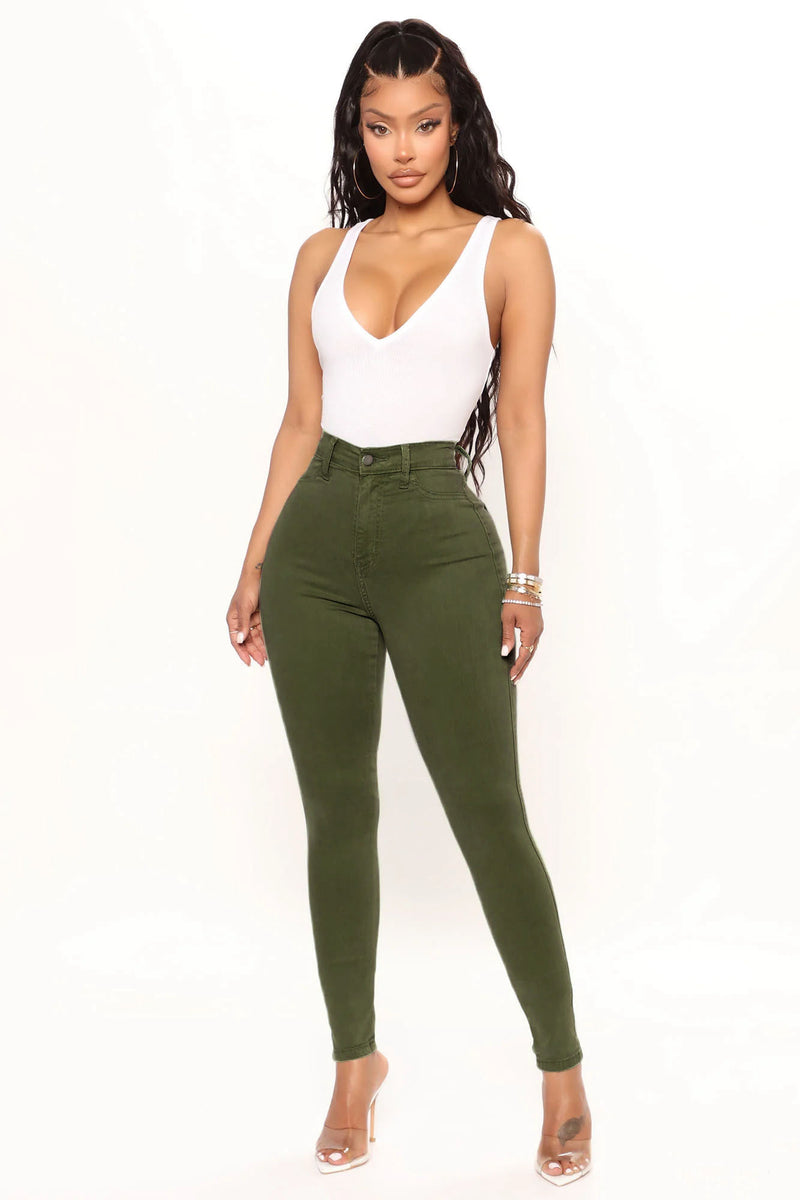 Womens Glistening Jeans in Olive Green size 13 by Fashion Nova
