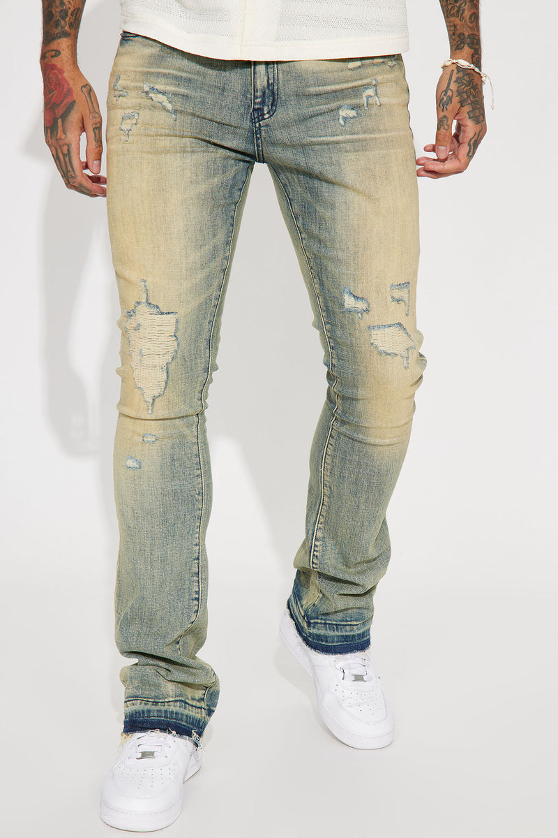 Flame Low Flared Jeans - Metro Blue - Weekday
