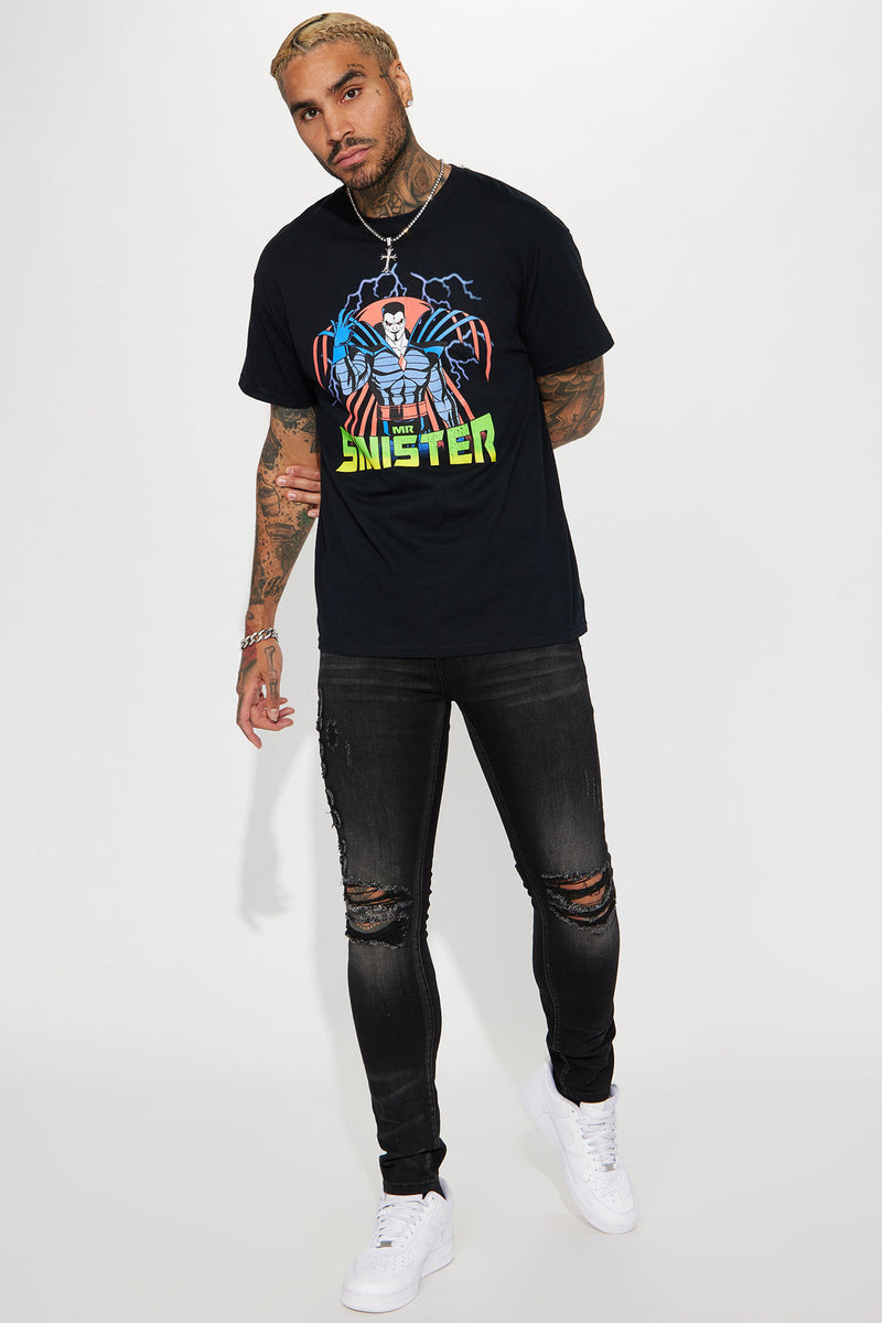 Men's Reworked Classic Graphic T-Shirt in Nero Black Marl