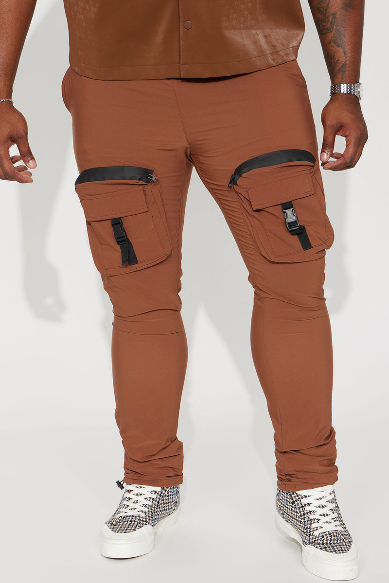 Nylon Cargo Pants Brown