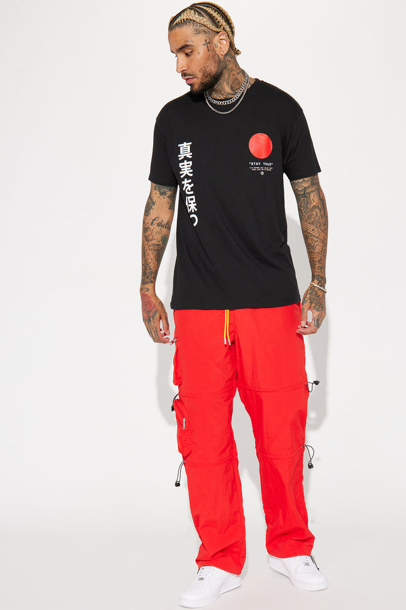 Act Like Homie Nylon | | Pants Drawstring Cargo Fashion Mens - Red Nova Pants Fashion Nova