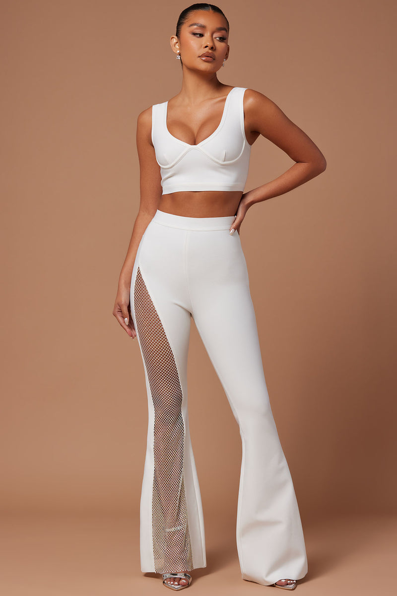 Rosalia Flower Pant Set - White, Fashion Nova, Luxe