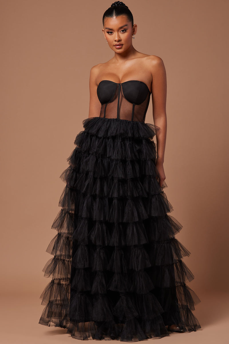 Zoee Corset Tulle Gown - Black, Fashion Nova, Luxe