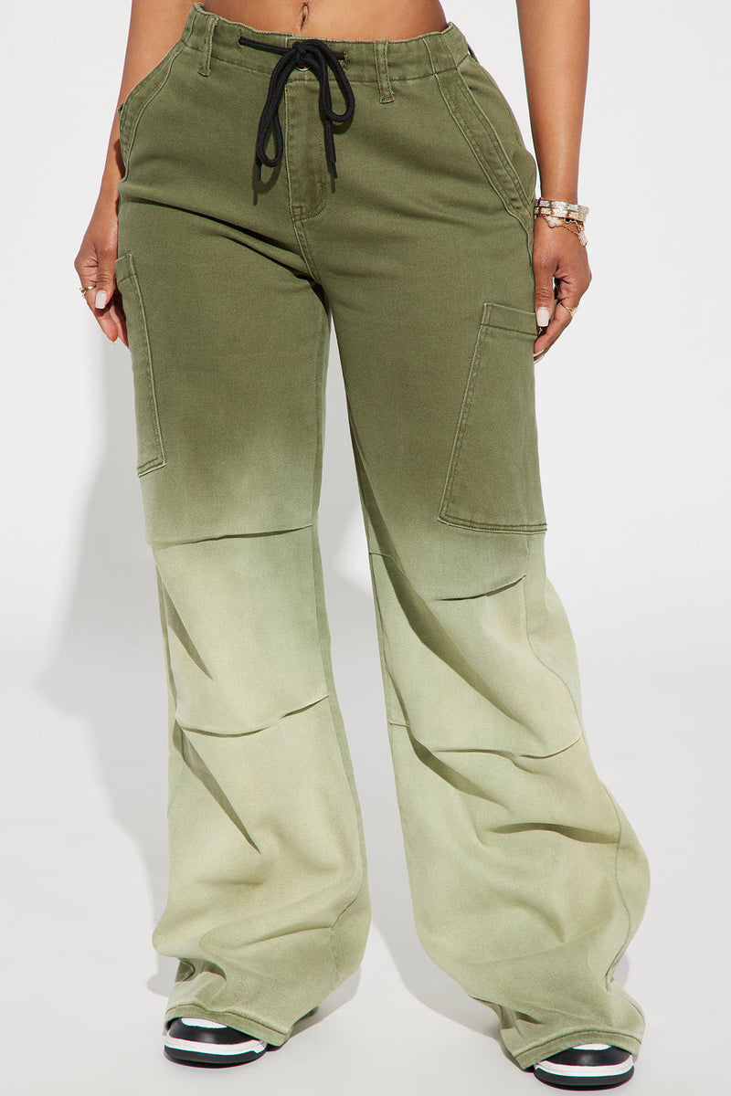 You Should Know Ombre Wide Leg Pant - Olive | Fashion Nova, Pants