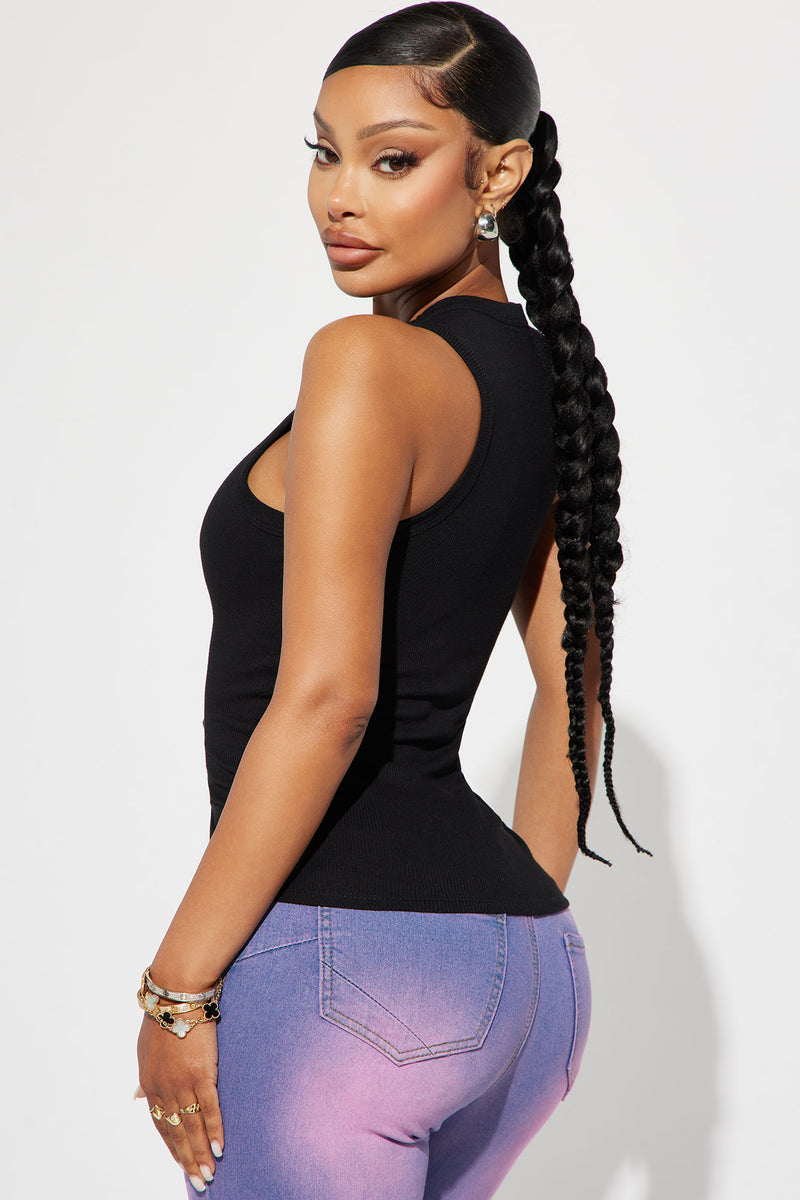 Womens Wherever Or Whenever Tank Top in Black Size 1X by Fashion Nova