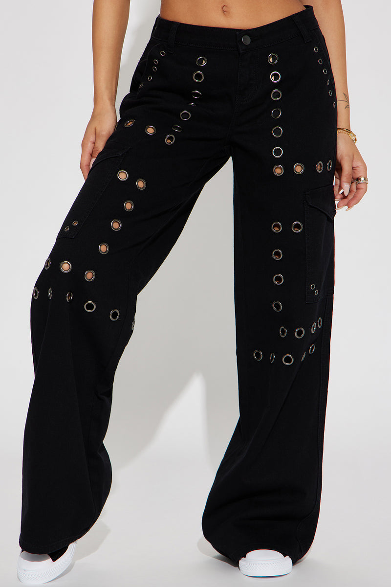 Mujer, Pantalón vaquero Cargo de tiro alto '90s Algodón Orgánico  Washwell™ - black wash - referencia 728756-000