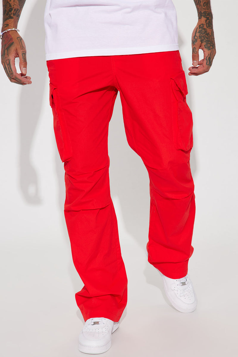 UNISEX Crimson Sky Red Cargo Parachute Pants – Weave Wardrobe