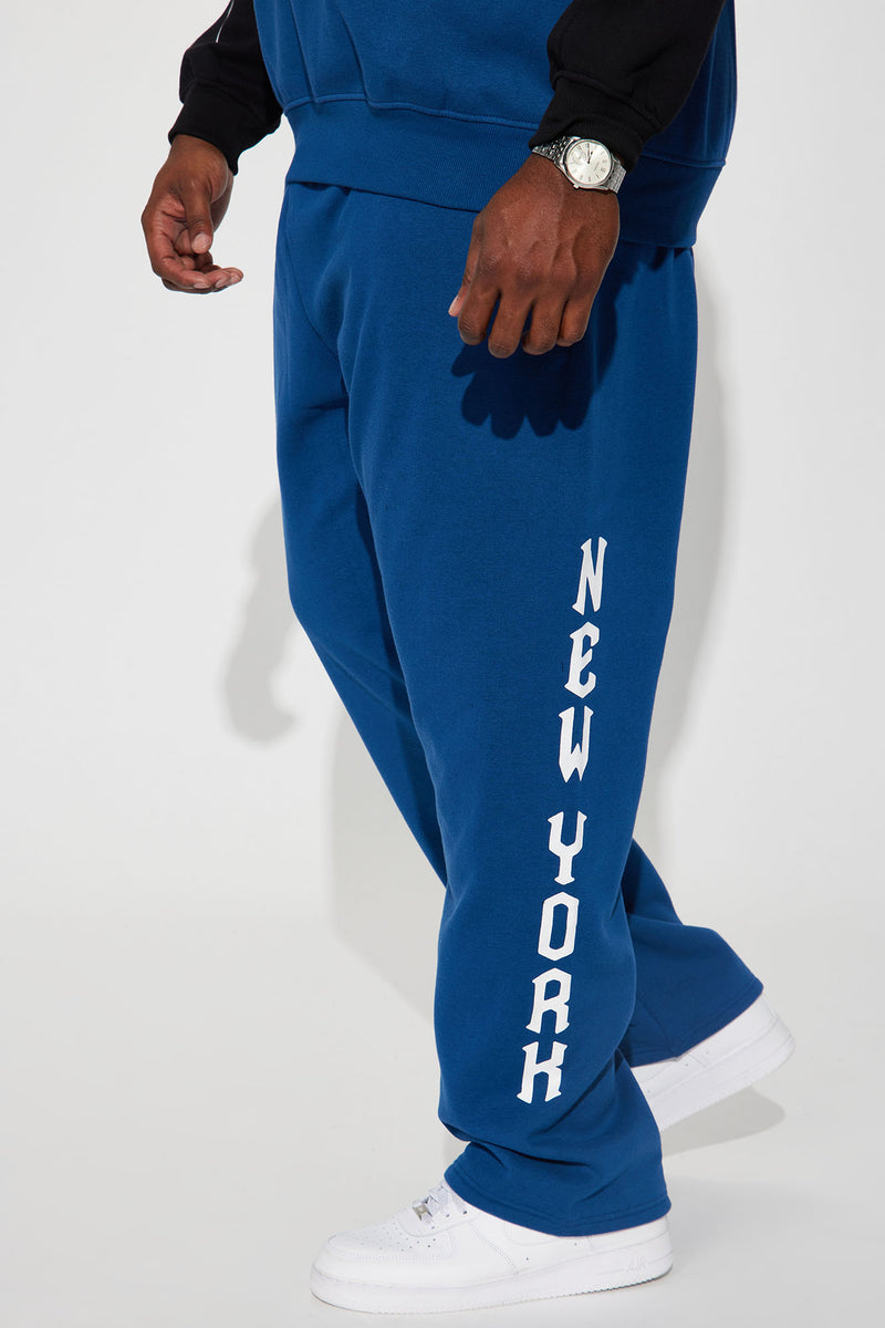 NY Script Straight Sweatpant Bottoms Nova, | | Navy - Mens Fleece Fashion Nova Fashion