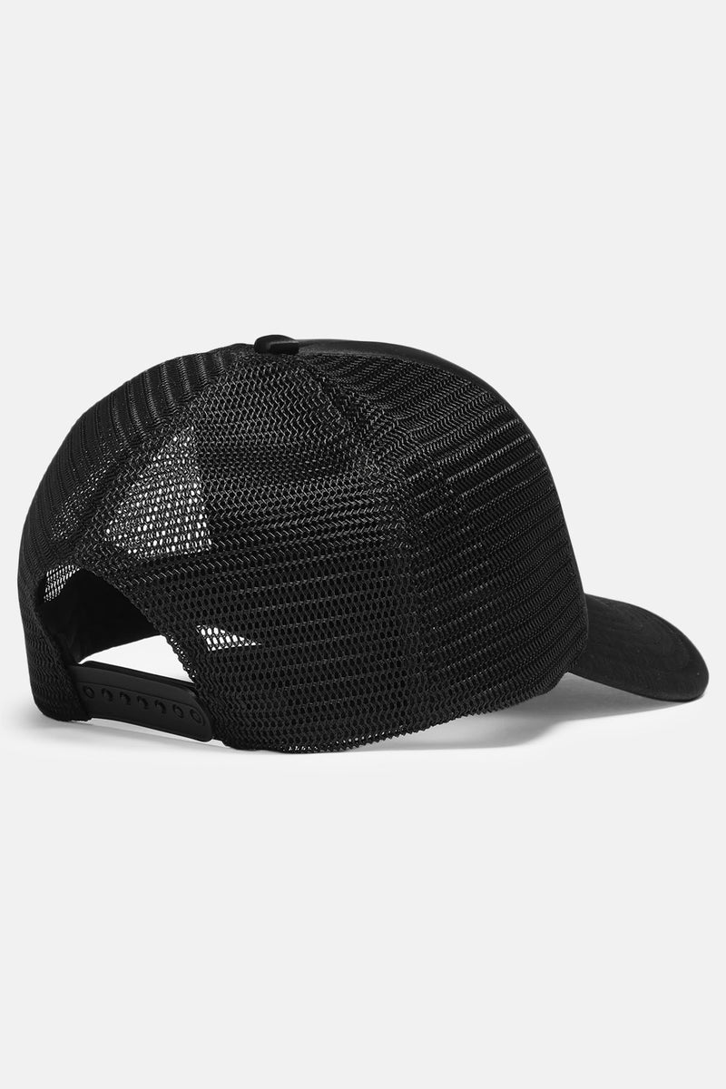 NY Trucker Hat - Black/Black, Fashion Nova, Mens Accessories