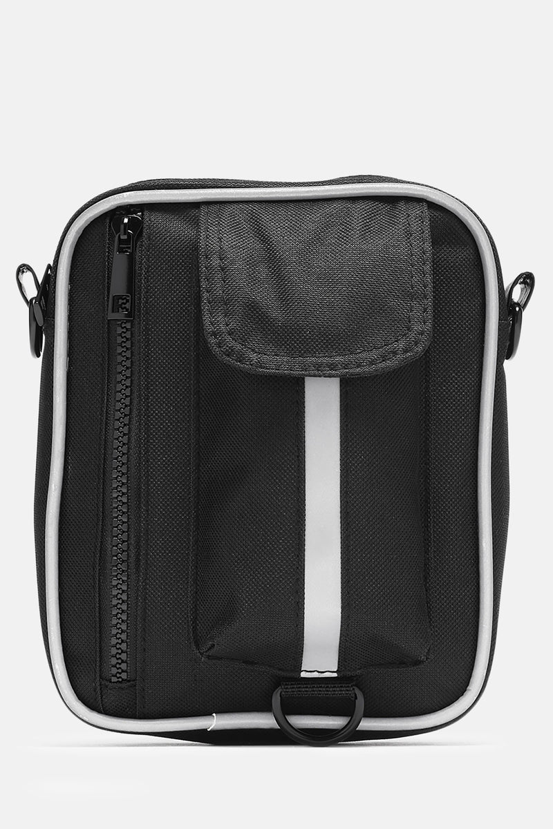 Men's Faux Leather Crossbody Bag in Black by Fashion Nova
