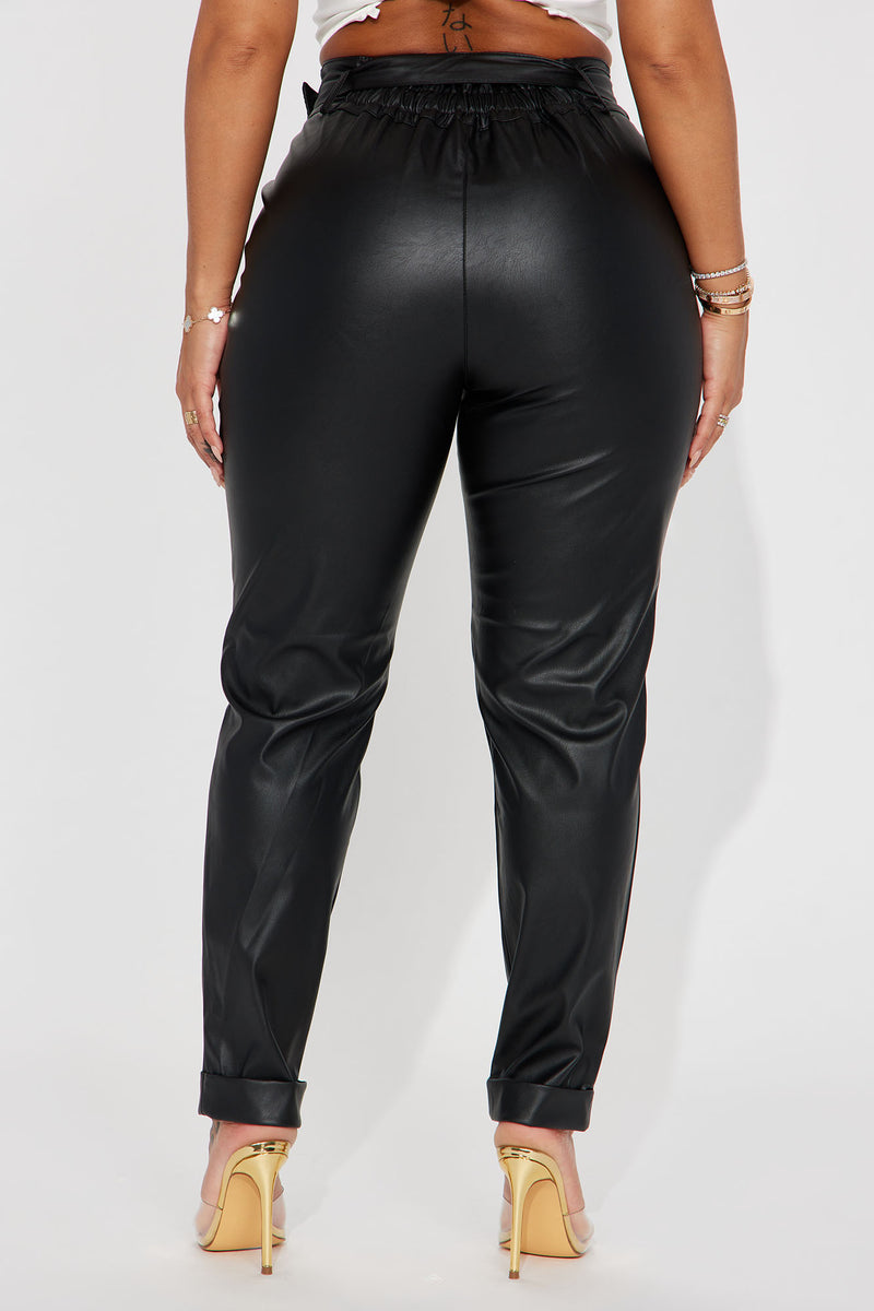 Petite Just In Time Faux Leather Pant 30 - Black, Fashion Nova, Pants