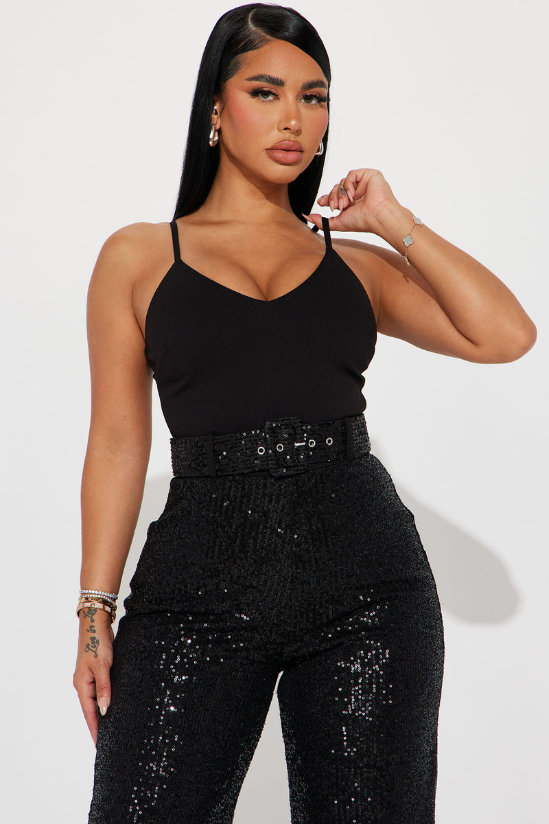 Sequin Bodysuit + High Waist Jeans – StylePantry  High waist jeans style,  Black women fashion, Sequin bodysuit