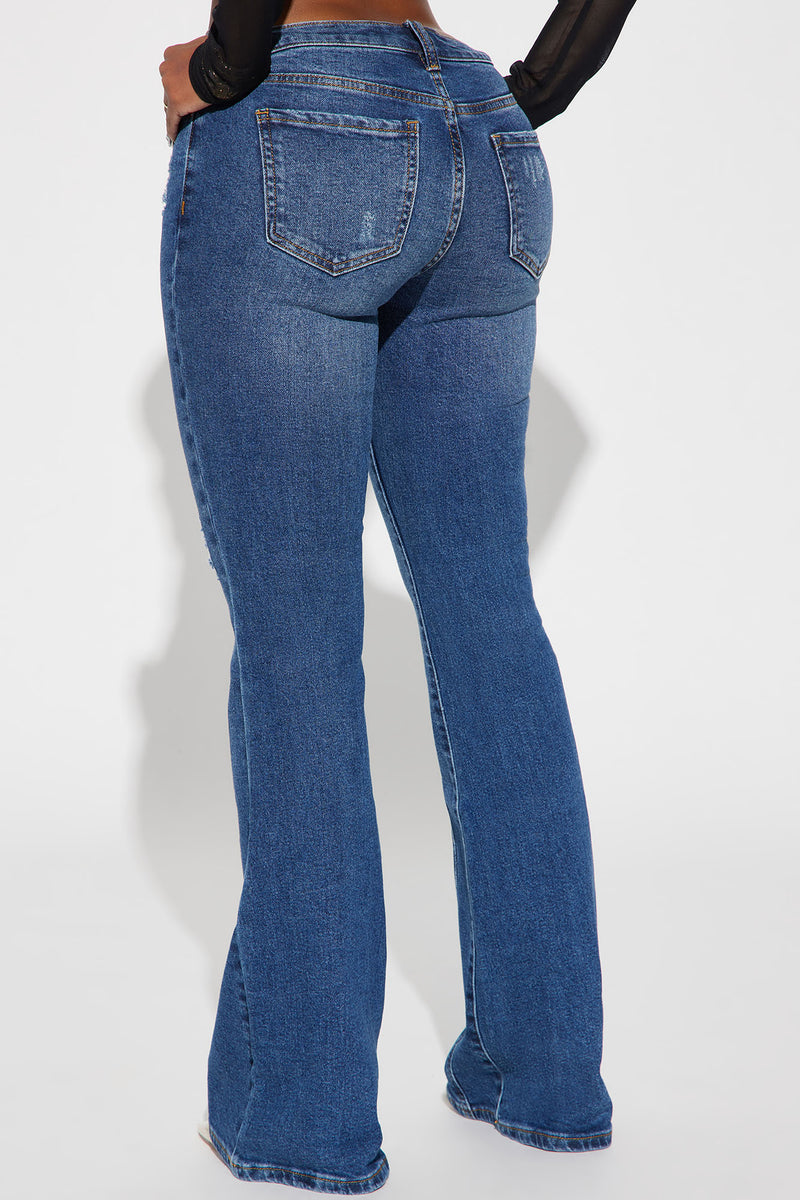 Gemma Sculpting Stretch Flare Jeans - Vintage Wash, Fashion Nova, Jeans
