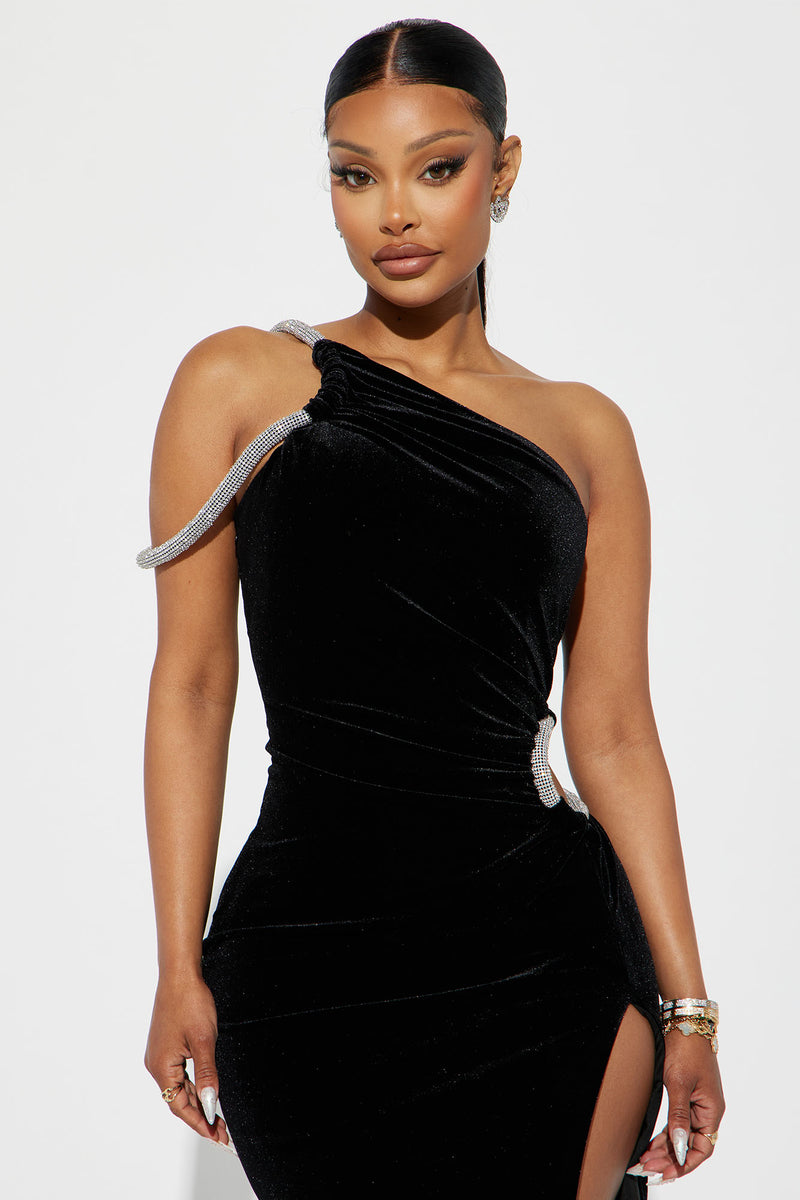 Jewel Velvet Gown - Black, Fashion Nova, Dresses