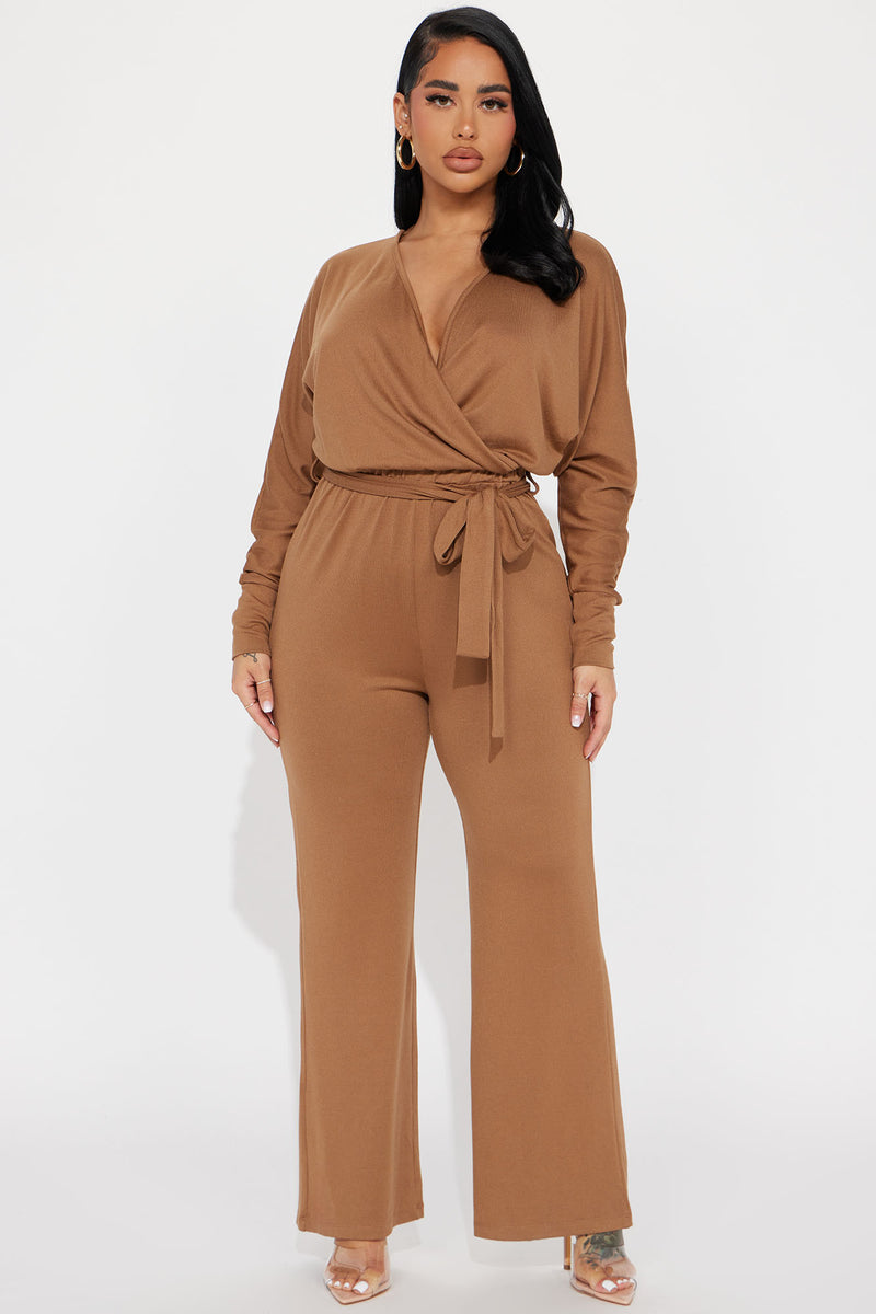 Fashion Nova Plus Sized Brown Jumpsuit size 1X, Women's Fashion