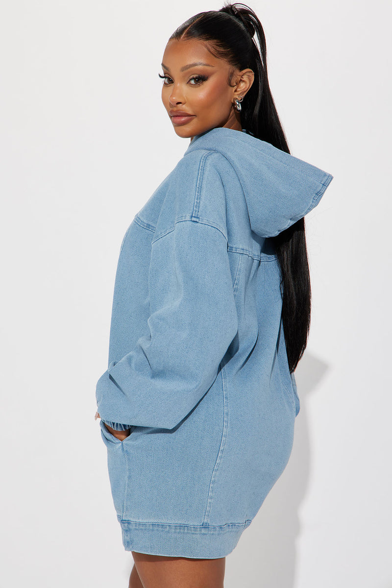 Denim discount pullover dress