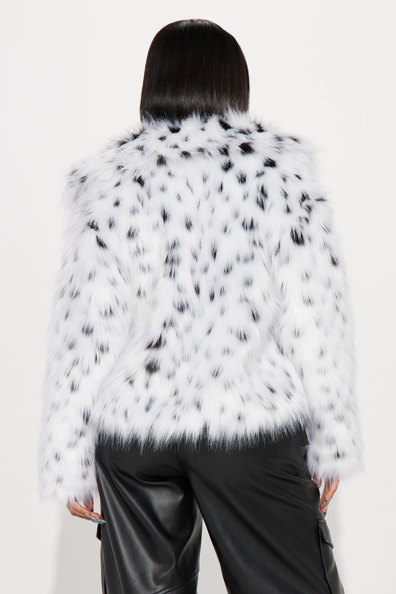 My Wild Thoughts Faux Fur Coat - White/combo