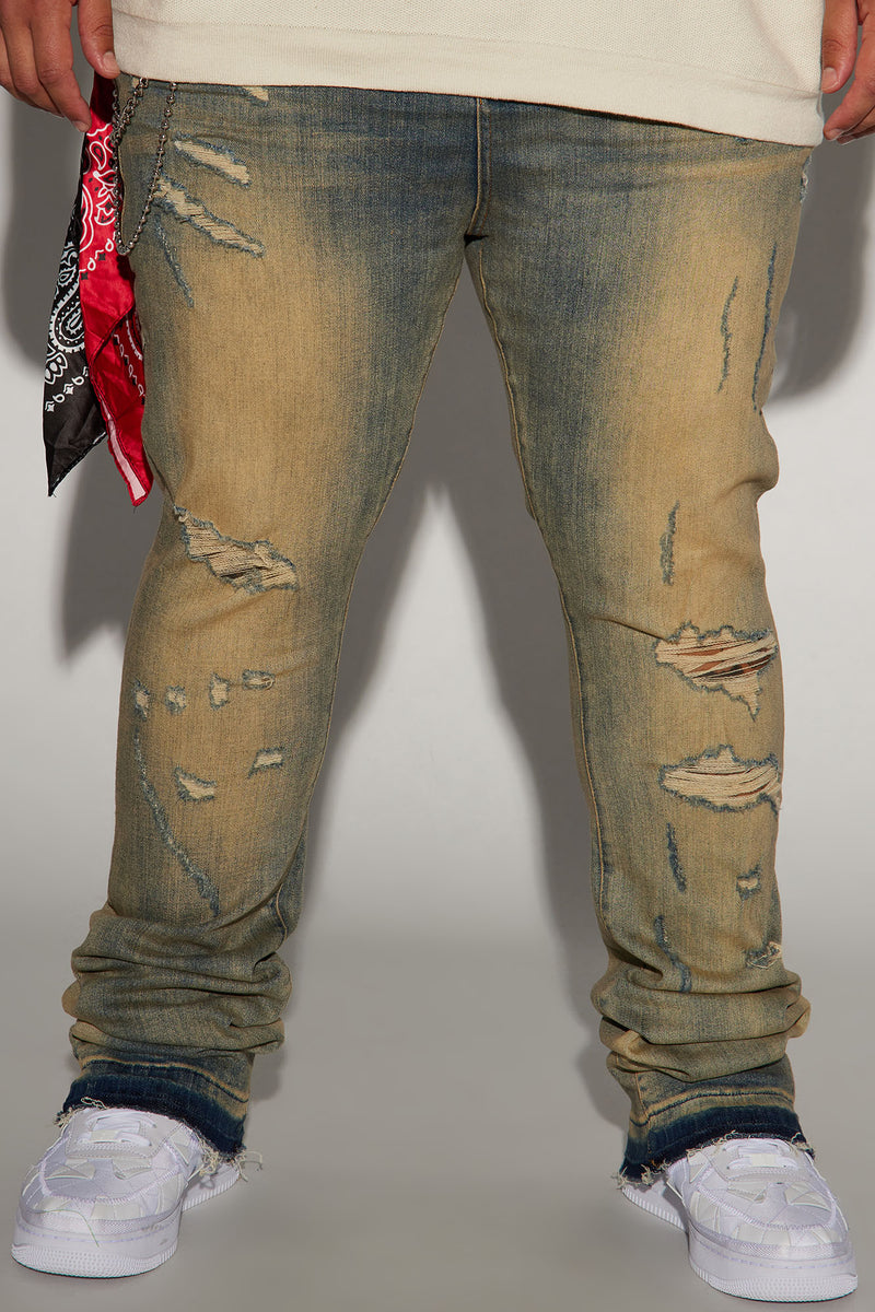 Rockstar Made Stacked Skinny Flare Jeans - Dark Wash, Fashion Nova, Mens  Jeans