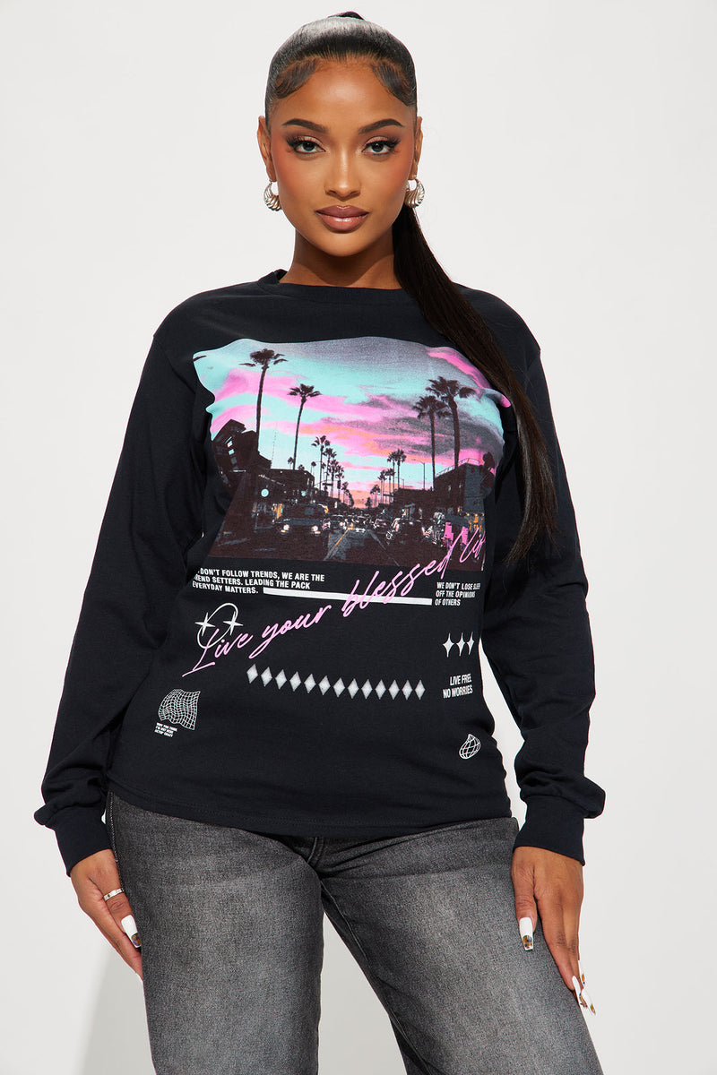 NFL Los Angeles Rams Long Sleeve Tee - Black, Fashion Nova, Screens Tops  and Bottoms