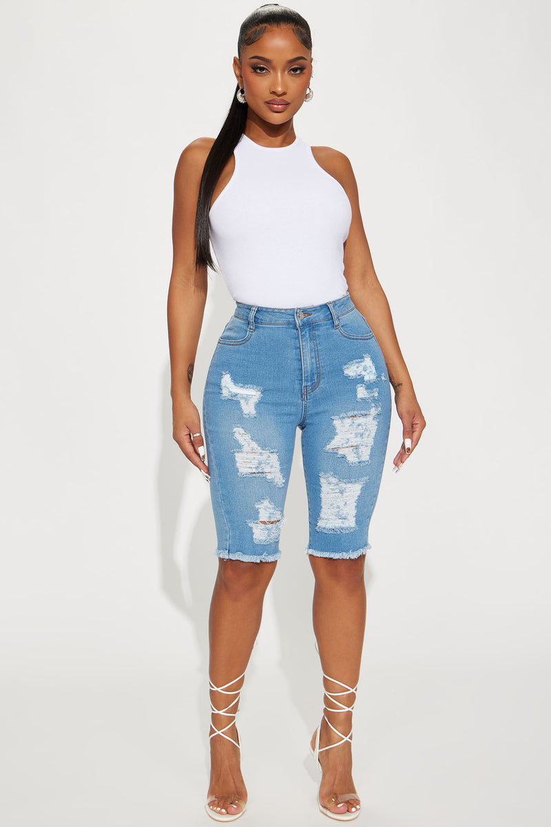 Fashion nova sale ripped bermuda shorts