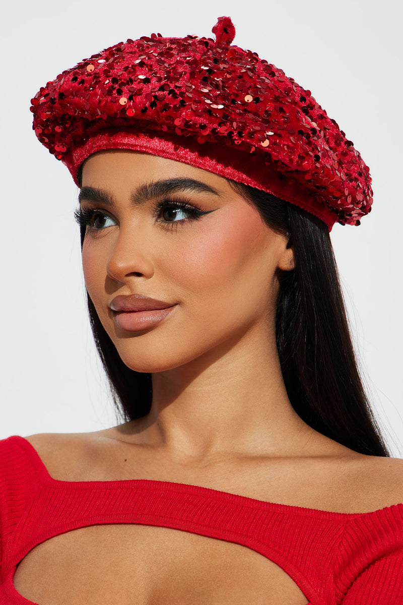 Feeling Festive Beret Red Fashion Nova, Accessories Fashion Nova