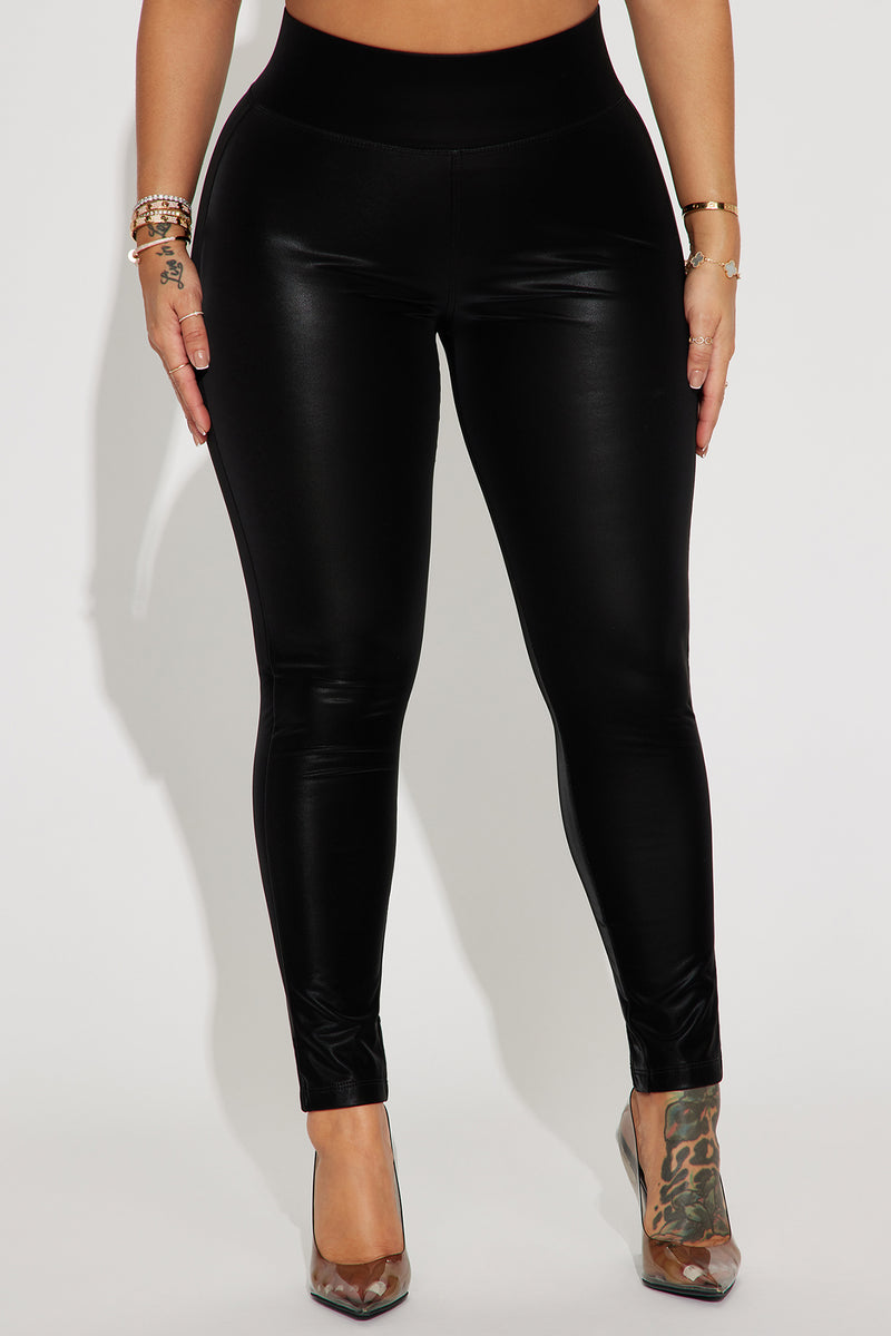 Found The Right One Faux Leather Leggings - Black