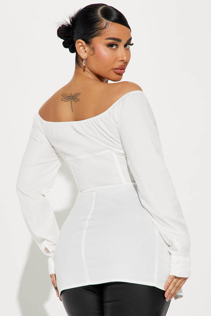 Fancy Feels Vest Top - White, Fashion Nova, Shirts & Blouses